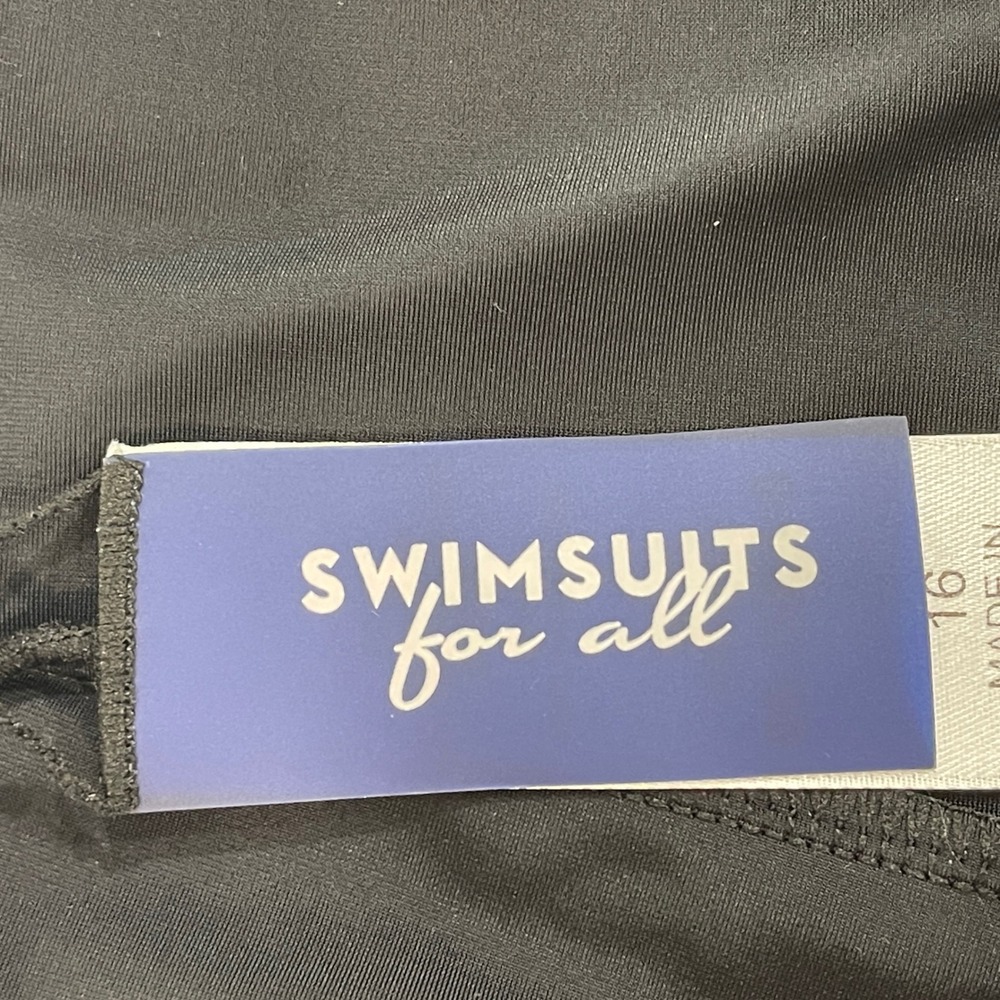 Swimsuits For All Swim Shorts Womens 16 Black High Waist Lycra | Modest Athletic - Picture 2 of 6